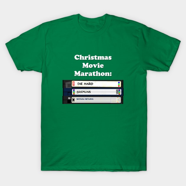 Christmas Movie Marathon (green variant) T-Shirt by GloopTrekker
